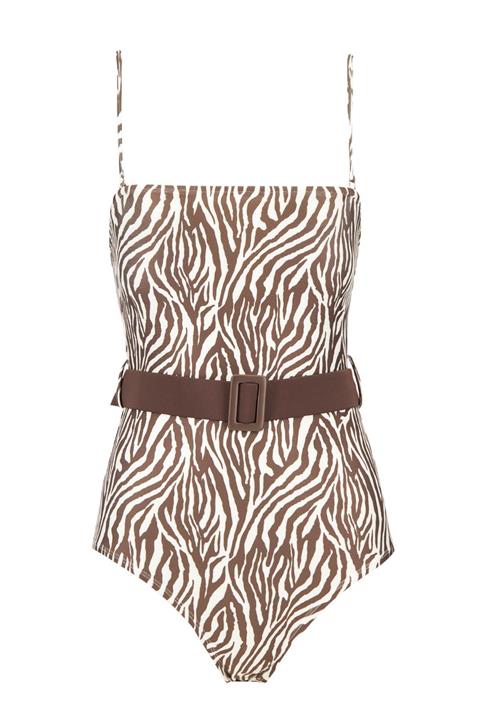 DeFacto Desenli Çıkarılabilir Pedli Kemerli Mayo