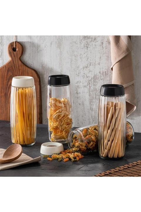 Qlüx Glasslux Çizgili Kavanoz X 2 Adet