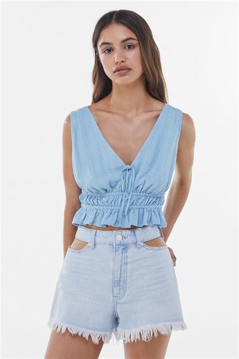 Bershka Rustik Yaka Çizgili Top