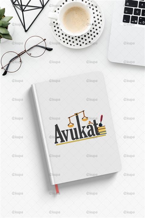 Mykupa Avukat Baskılı Beyaz Defter Ajanda