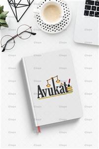 Mykupa Avukat Baskılı Beyaz Defter Ajanda