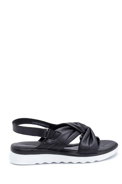 Derimod Kadın Siyah Casual Deri Sandalet