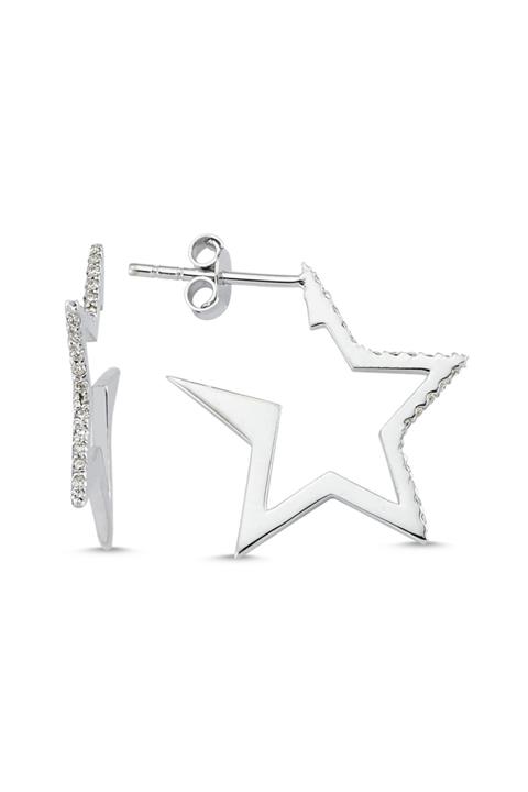 PIRLANT Kadın Beyaz 0.17 Karat Küpe