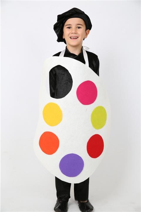 Annee Bakk Ressam Kostümü Çocuk Palet Kıyafeti