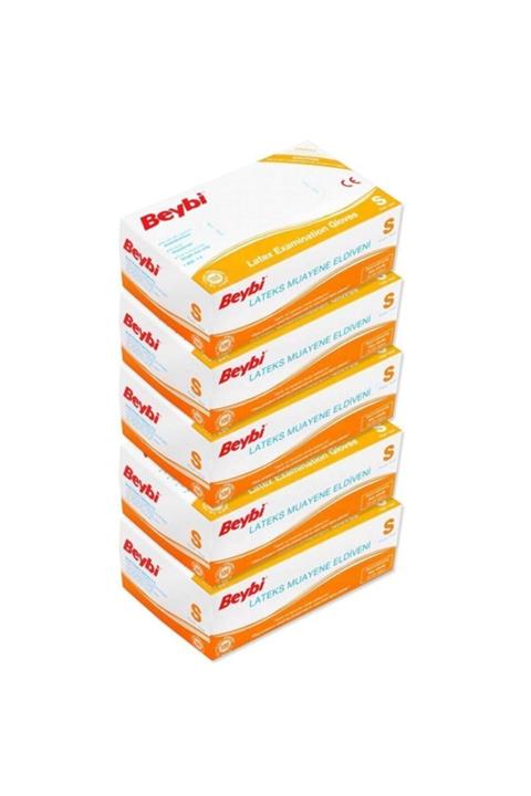 Beybi Lateks Pudralı Muayene Eldiveni 5 X 100 Adet Small