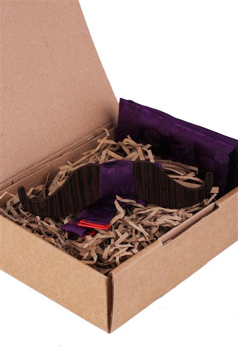 Kravatkolik Mürdüm Ahşap Papyon Ahp425