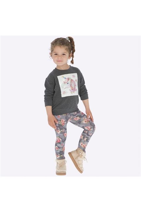 MAYORAL Kız Çocuk Güllü Gri Tayt