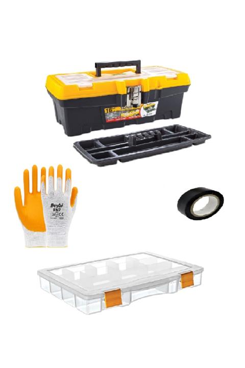 Asrın plastik Ünyepark Süper-bag 16 Inç Metal Kılit Takım Çantası 12 Gözlü Organizer Düzenleyici Usta Eldiveni