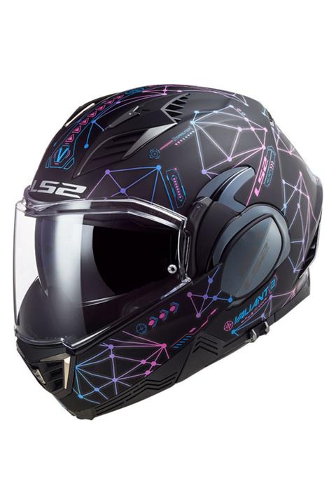 LS2 Valıant 2 Stellar Mat Siyah-mavi Kask-xs