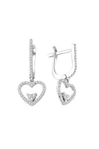 Emel Pırlanta Kadın Kalpli Pırlanta Küpe 0.35 Ct.