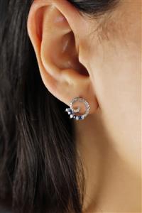 Başbuğ Mücevher 0,55 Karat Pırlantalı Safir Küpe