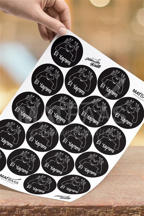 colortouch El Yapımı Siyah Sticker 36 Adet (1 Sticker 4 Cm Çapındadır )