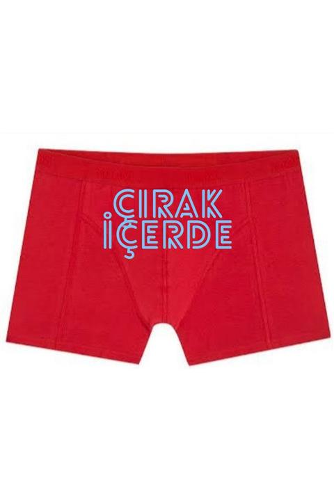 BoxerMasters Kırmızı Mavi Çırak Baskılı Erkek Boxer