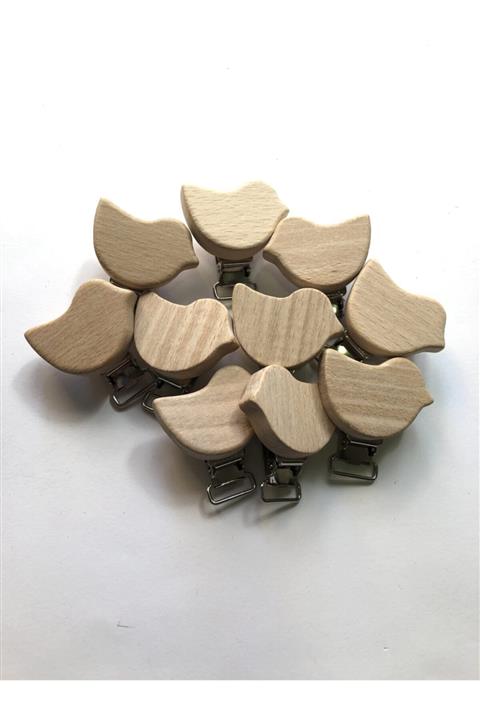 İğne İplik Hobi Doğal Kayın Civciv Emzik Klipsi