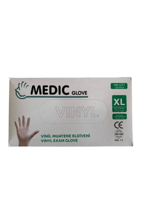 Medic Glove Medıc Glove Pudrasız Vinil (vinyl) Muayene Eldiveni (xl) 100'lü X Paket