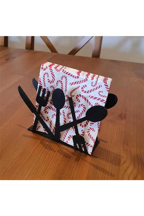 minada Çatal-Bıçak-Kaşık Metal Peçetelik