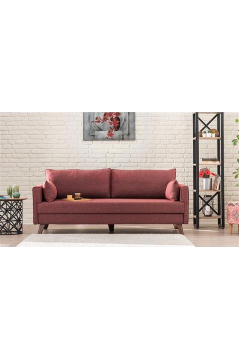 Evdebiz Bella Soft Üçlü Koltuk Bordo
