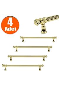 Badem10 Akbatı Çekmece Dolap Kapak Kulpu Kulbu 224 Mm Gold Rustik Kulp (4 Adet)