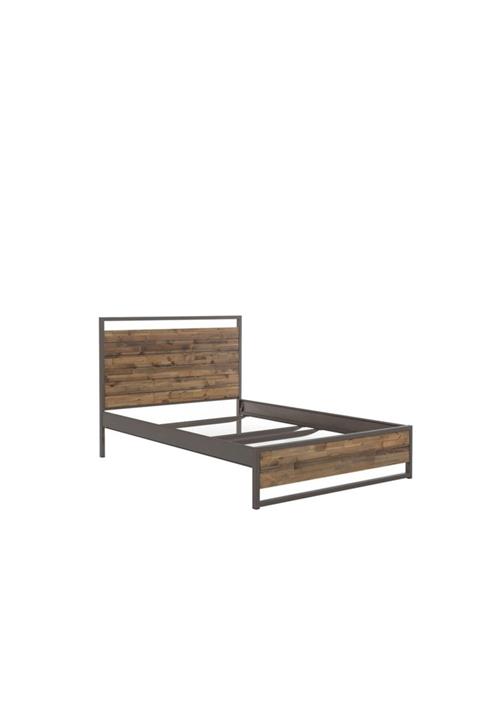 Vivense Unimet Ariane Ahşaplı Çift Kişilik Metal Karyola Kahverengi 140x190