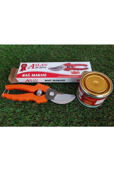 Ekodoğa Budama Makası + 125 Gr Aşı Macunu Bağ Makası Dal Kesme Makası Budama Macunu