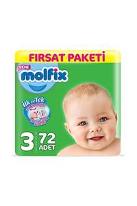 Molfix Bebek Bezi Fırsat Paketi 3 Beden 72 Adet