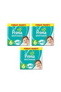 Prima Fırsat Paketi Bebek Bezi Extra Large 6 Numara 120 Adet ( 40*3 )