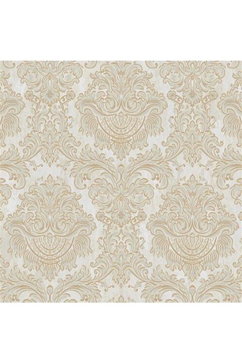 Adawall Duvar Kağıdı Gümüş Gri Altın Varak Damask Desen Seven 7807-1 (wallpaper)