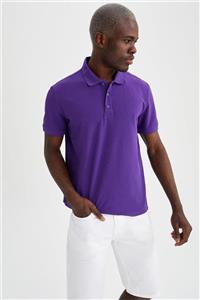 DeFacto Erkek Mor Regular Fit Polo Yaka Basic Tişört M7676AZ21SP