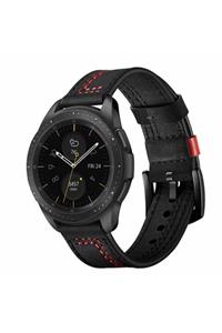 mastersonic Xiaomi Amazfit Gtr 47mm / Amazfit Pace Uyumlu (22mm) Dişikli Sağlam Deri Tasarım Dayanıklı Kordon