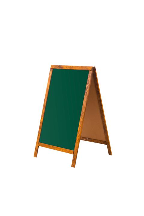 Penguen 45x90 Çatı Tipi Çift Yüzlü Menü Tahtası Yeşil