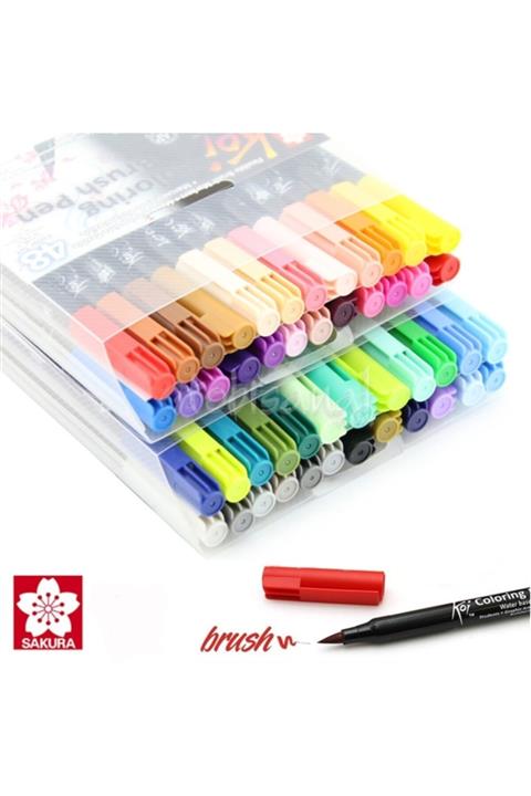 Sakura Koi Coloring Brush Pen Fırça Uçlu Kalem Seti 48li