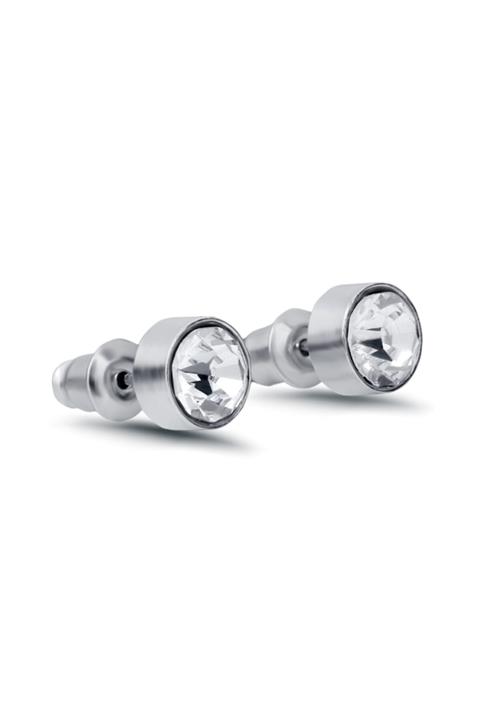 Chavin Gri Tek Taş Çelik Bayan Erkek Küpe Eg60