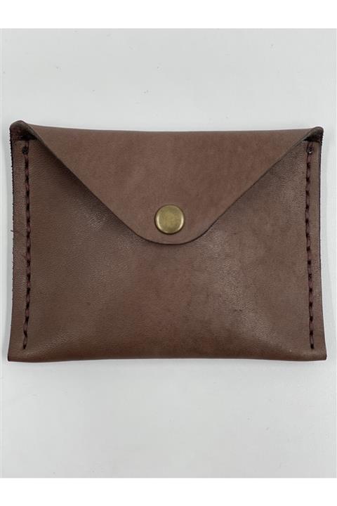 MAT Deri Unisex  Kahverengi Hakiki Deri El Yapımı Kartlık Para Cüzdanı