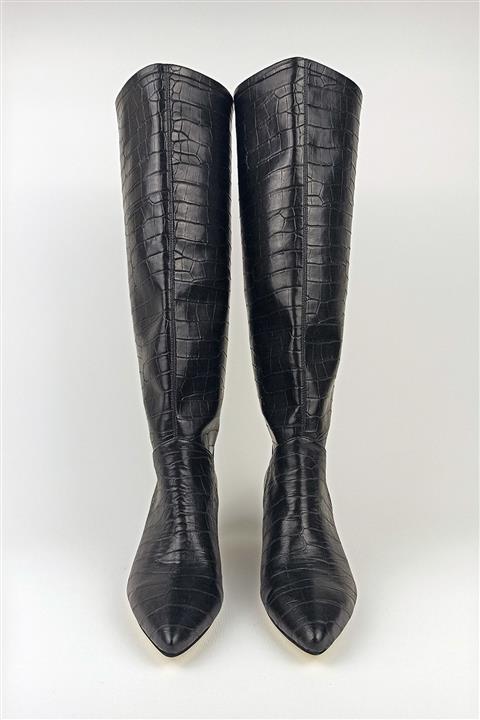 Mazzilo Siyah Kroko Uzun Cizme