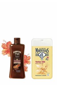 Hawaiian Tropic Hindistan Cevizi Egzotik Tropikal Çiçekler Yoğun Bronzlaştırıcı Yağ + Vanilya Sütü Duş Jeli 250 Ml