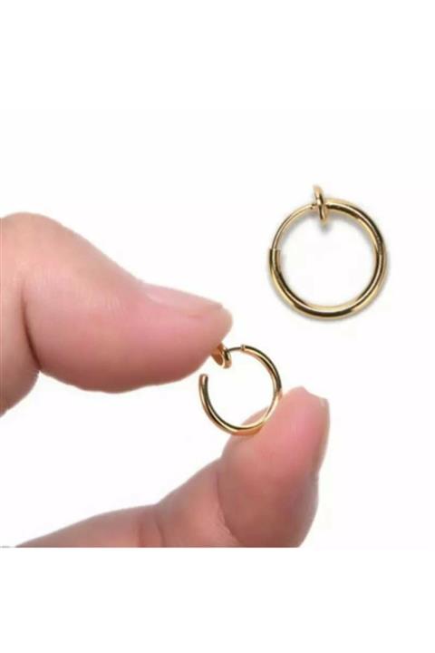 TakıConcept Deliksiz Fake Altın Rengi Dudak Burun Kulak Sahte Piercing Küpe