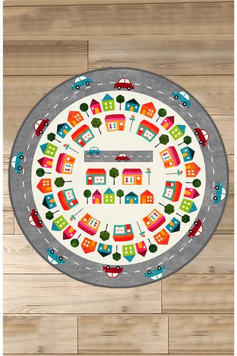 HOMESSA Eğitici Yol Yuvarlak Çocuk Oyun Halısı