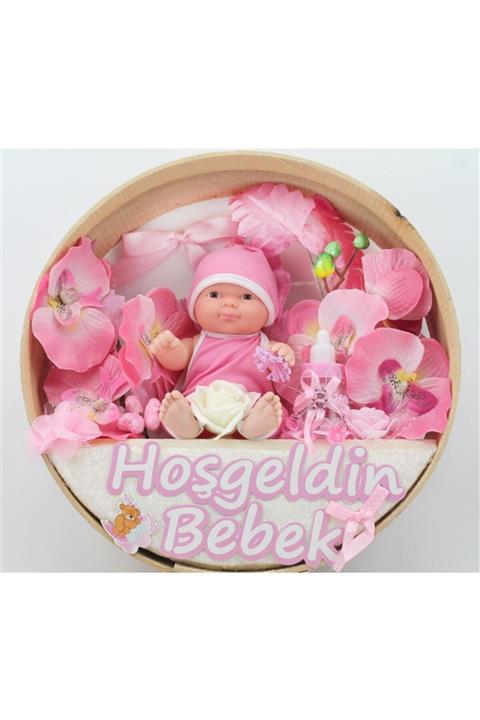 Ena Butik Yeni Doğum Hediyesi Kapı Süsü Elek Modeli Hoşgeldin Kız Bebek Temalı