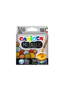 CARIOCA Metalik Tempera Sulu Boya Yıkanabilir 6 Renk X 25 Ml