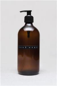 TriChi Design 500ml Amber Cam Sıvı Sabunluk Retro Tasarım 3d Etiket Hand Wash