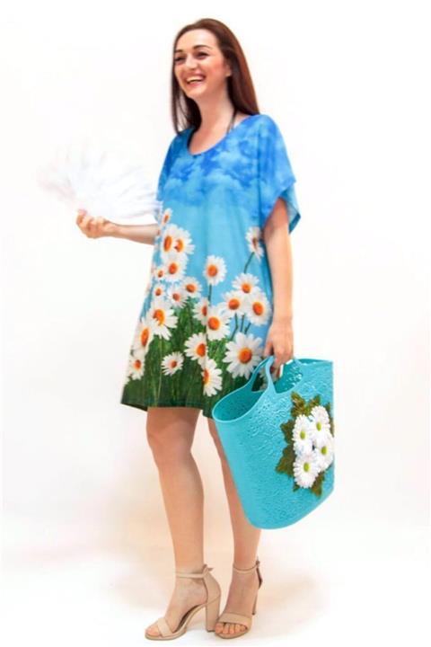 Mayo Merkezi Kadın Papatya Desenli Pareo