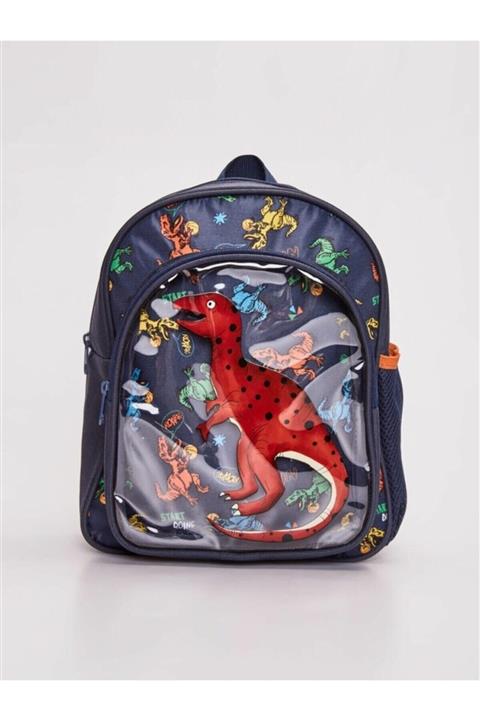 SLV Dinozor Baskılı Anaokulu Çantası - Dinozor Kreş Çantası - Çocuk Sırt Çantası