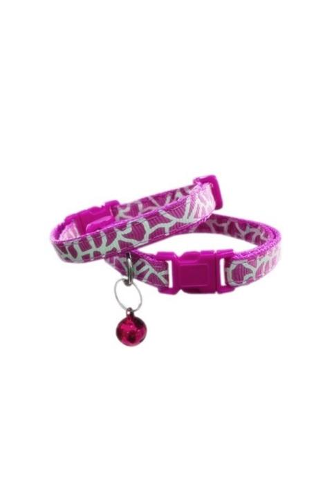 Markapet Dokuma Kedi Köpek Tasması Min:20-max:30 Cm Pembe