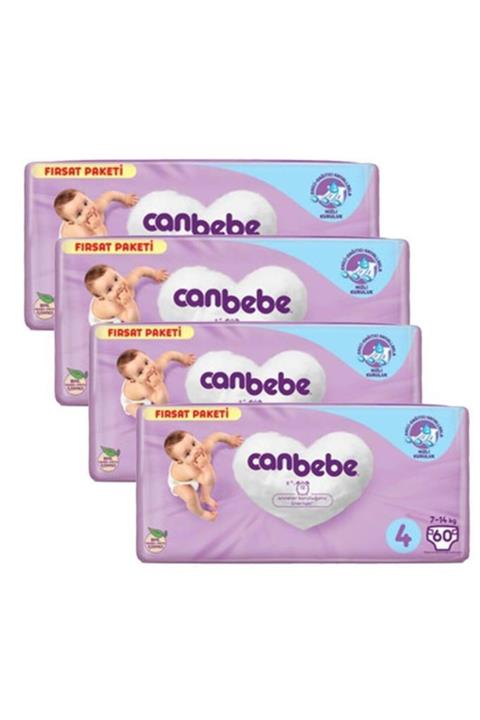 Canbebe Bebek Bezi 4 Maxi Beden 60 Adet 4 Paket