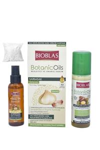 Bioblas 100 Ml Argan Bakım Yağı + 360 Ml Sarımsak Özlü Şampuan + 200 Ml Sıvı Saç Kremi+bone