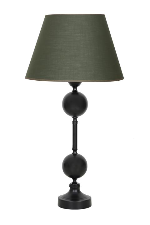 Vinner Passy Siyah Kaplama Çift Küre Metal Abajur - Haki Yeşil