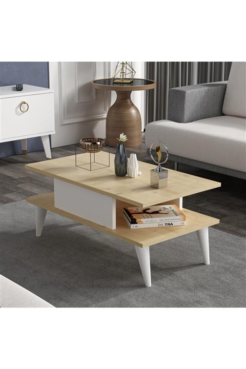 Ayça Beta Orta Sehpa Safir Meşe Beyaz