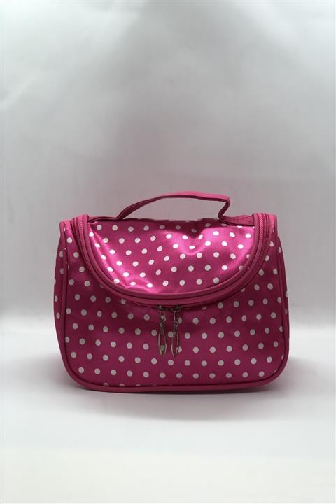 MENİSE Aynalı Pembe Makyaj Çantası