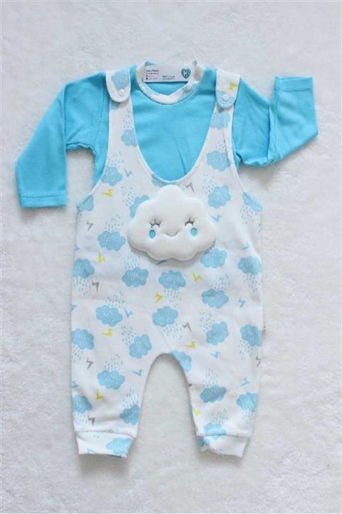 Tufitto Baby Bulut Desenli Salopet Mavi