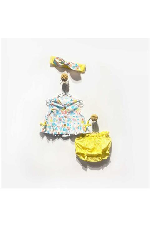 Le Mabelle Kız Bebek Sarı Denizaltı  Set